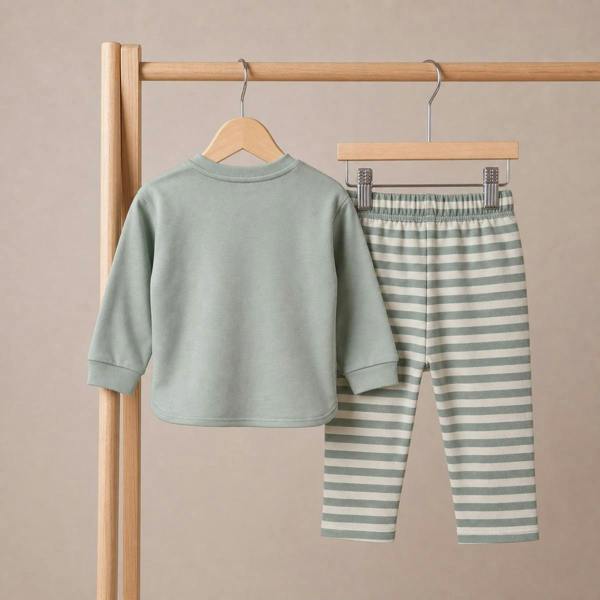 Unisex Green 2 Piece Top And Bottom