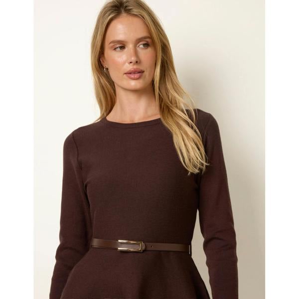 Blue Vanilla Tie Waist Peplum Jumper With Belt
