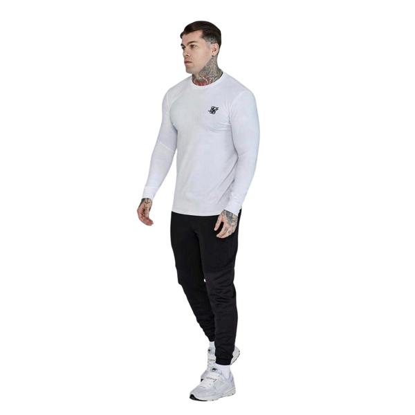 SikSilk Mens Essentials Casual T-Shirt - White - 