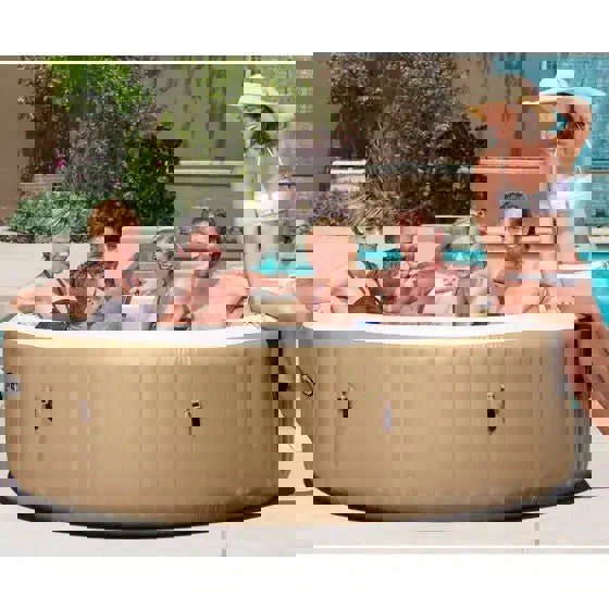 Intex PureSpa 6 Person Bubble Massage Inflatable Hot Tub - Sahara Tan