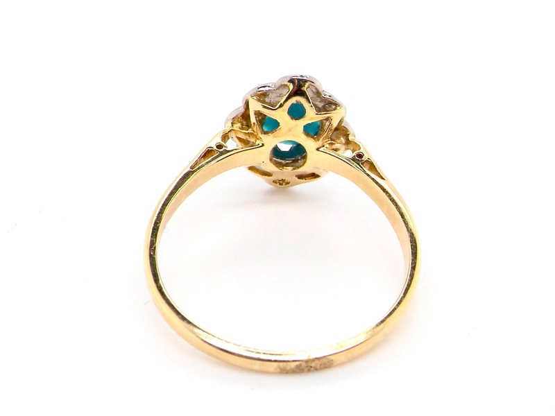 Vintage Tom A turquoise and diamond cluster ring