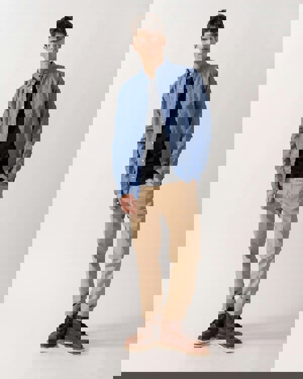 GANT Mens Slim Fit Long Sleeve Oxford Shirt - 407 Rich Blue