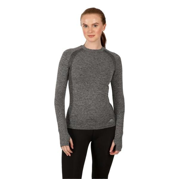 Trespass Womens/Ladies Seamless Slim Base Layer Top - Black Marl - 