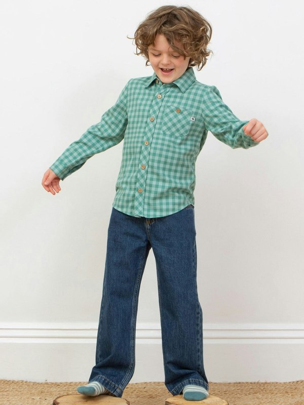 Kite Boys Organic Check Shirt Thyme