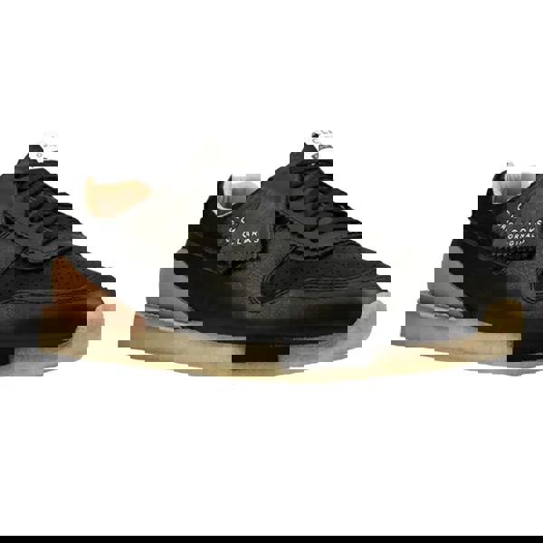 Clarks Mens Toe Run Leather Trainers - Black