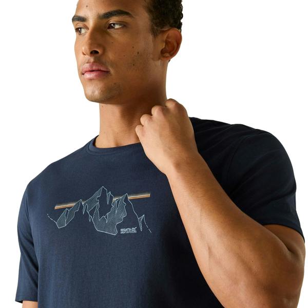 Regatta Mens Cline IX Mountain T-Shirt - Navy - 