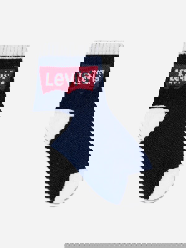 Levi's Kids Wear Levi's Boys Batwing Midcut Socks Set (3 Pack) in Navy
