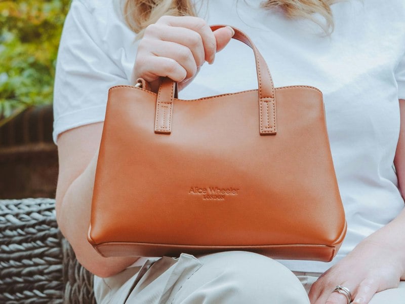 Alice Wheeler “Florence” Nappa Handbag – Luxury Vegan Leather Grab & Shoulder Bag