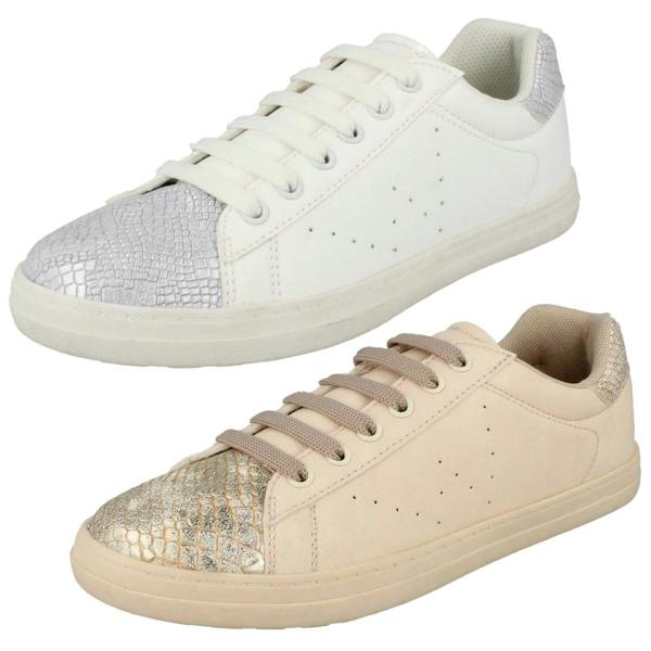 Spot On Ladies Spot On Synthetic Snake Design Casual Trainers