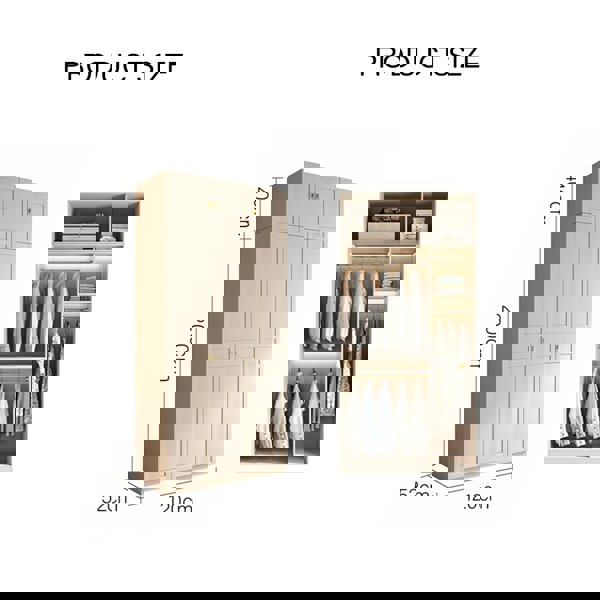 Leclerc Tall Wooden Wardrobe, White-Rit Concept-Rit Concept