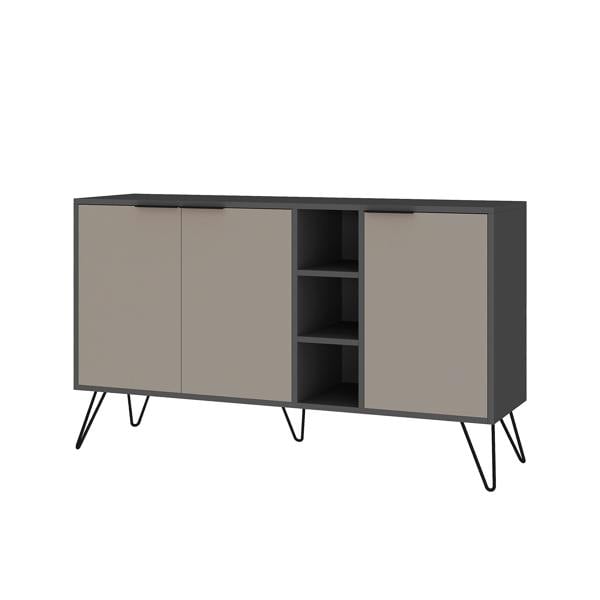 Decortie Clara Sideboard Cabinet Modern Storage Shelves Hairpin Legs 142cm