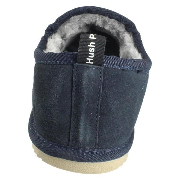 Hush Puppies Mens Hush Puppies Suede Leather Faux Fur Cosy Loungewear Slippers Charles