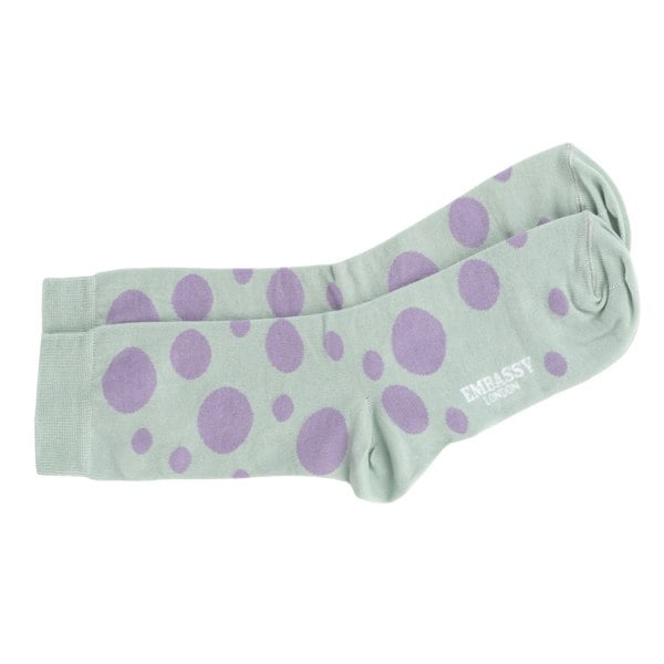Embassy London Footloose - Pastel Dots - Women's cotton socks size UK 3 to 7 in pastel polka dots