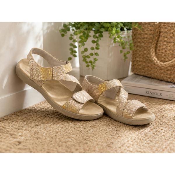 Mod Comfys GISELLE Ankle Strap Sandals   in  Light Brown