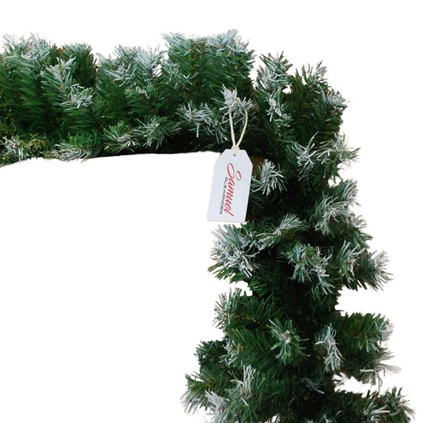Samuel Alexander 270cm (9ft) x 25cm Snow Tipped Green Christmas Garland Decoration for Stairs, Fireplaces, Wall, Door