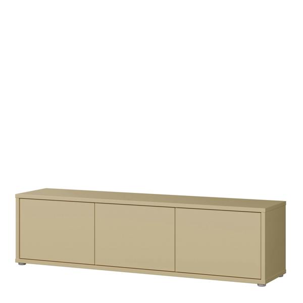 Furniture To Go Alice Springs Wide TV Cabinet with 3 Doors Push-to-Open in Butter Yellow