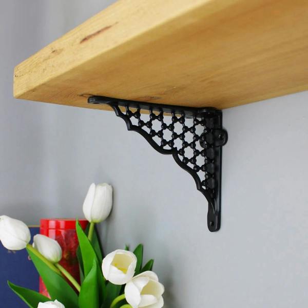 Oakcrafts - Honeycomb Shelf Brackets - Pair of Brackets 155mm x 155mm