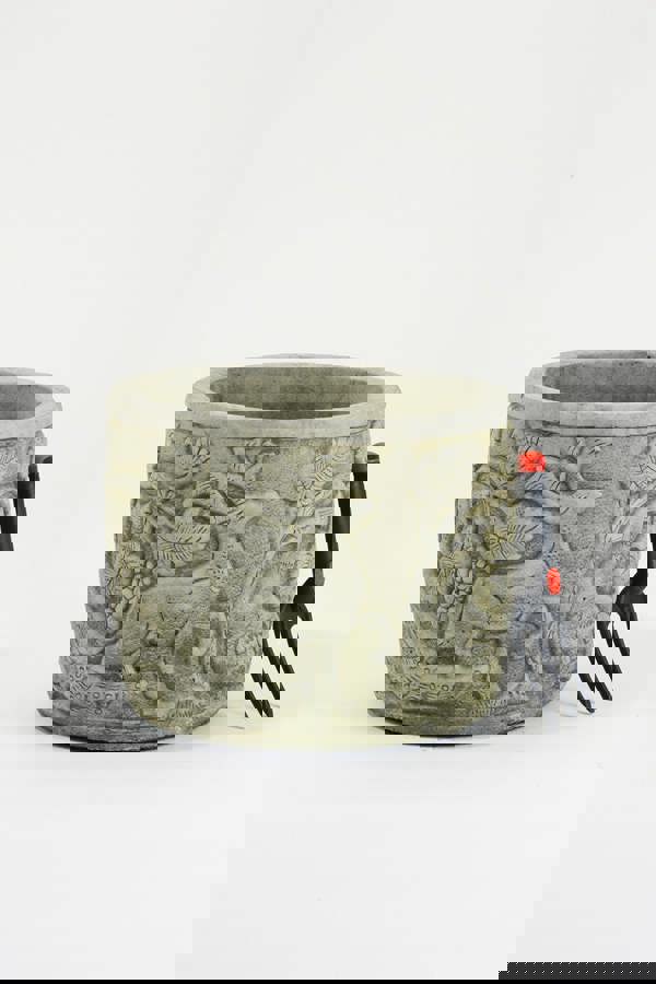 Pair of Peacock Design Stone Planter pots