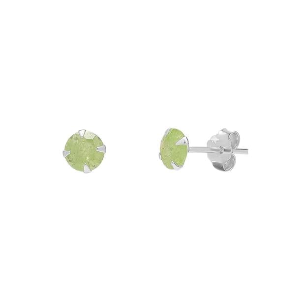 Spero London Sterling Silver Glittering Green Stud Earring