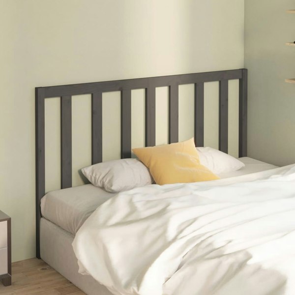 Berkfield Bed Headboard Grey 126x4x100 cm Solid Wood Pine