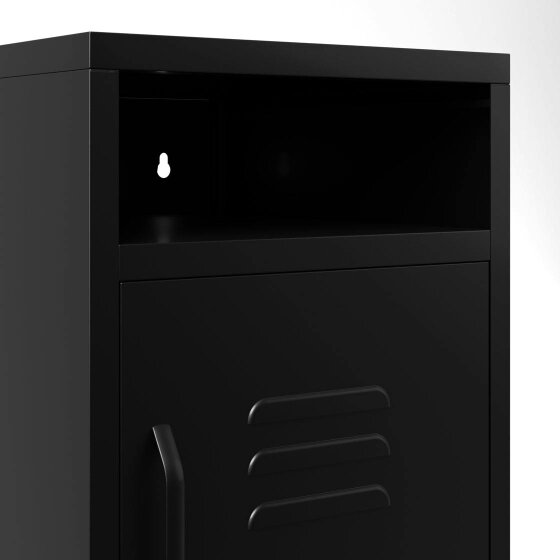 Wyld Haus Sassafras Industrial Black Metal Bedside Table 1 Door