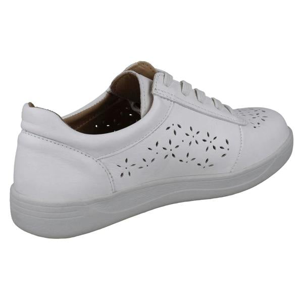 DB Shoes Ladies DB Shoes Floral Cut Out Leather Trainers Kaunas