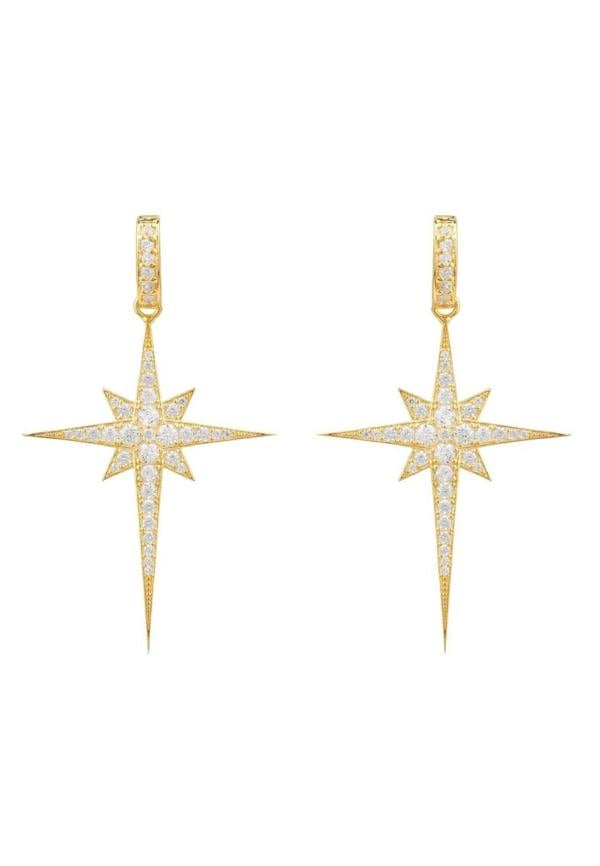 North Star Burst Large Drop Earrings Gold - LATELITA Earrings