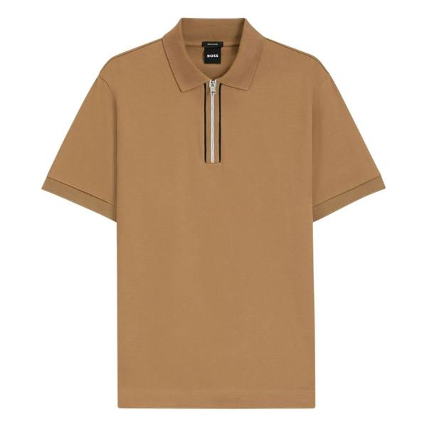 Boss Mens Short-Sleeved Polo Shirt - Medium Beige - 
