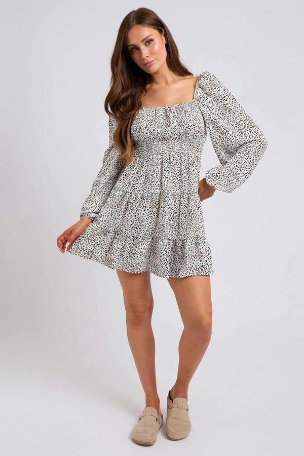 Urban Bliss Bonnie Animal Shirred Waist Dress