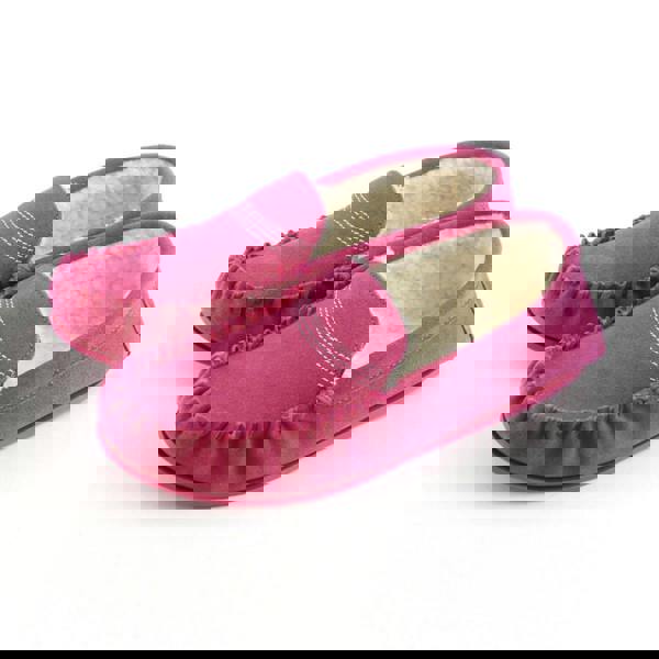 Eastern Counties Leather Womens Bethany Berber Suede Moccasins - Pink