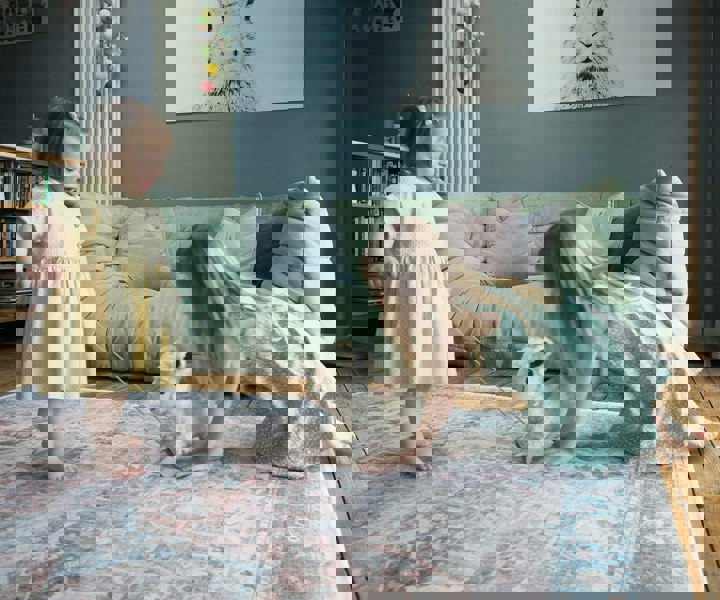 girls playing with sheep teddy 