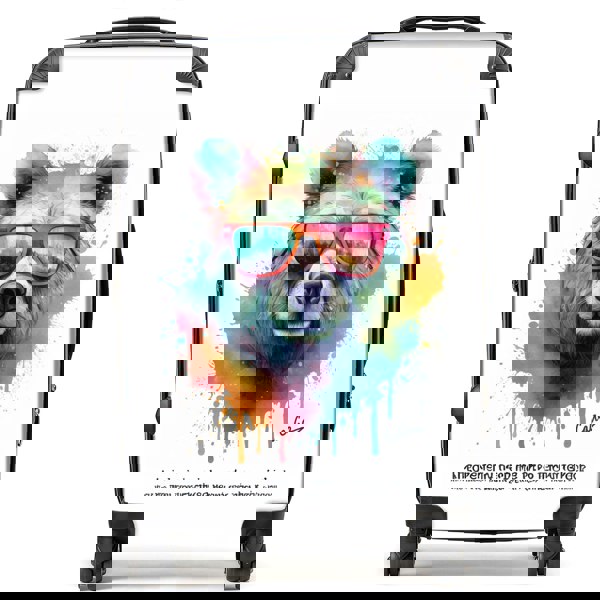Warren Reed Splashart Colourful Bear In Glasses Suitcase