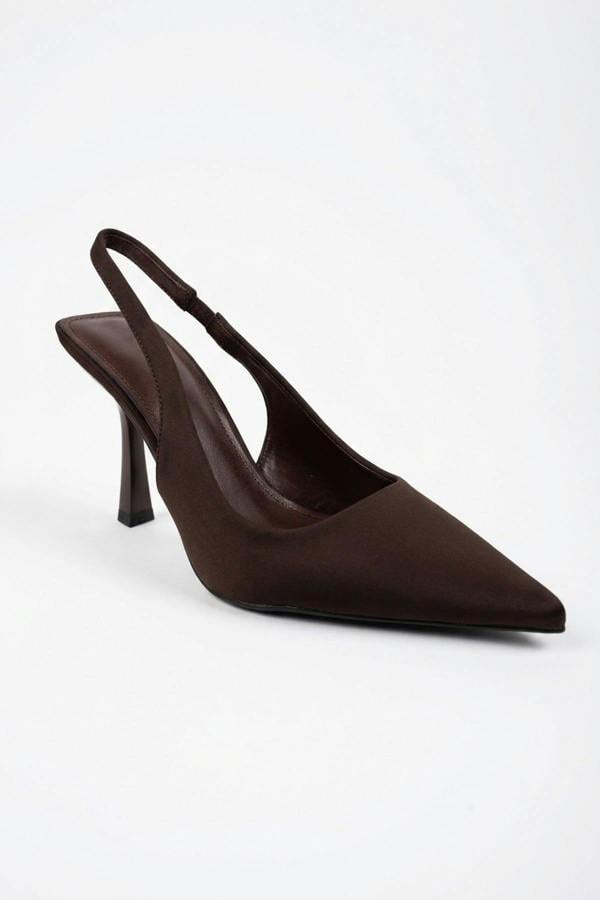ikrush Sloane Satin Pointed Toe Slingback Heels