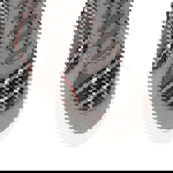 Embassy London Strada - Grey Tartan - Men's Tartan Suede & Leather Trainer