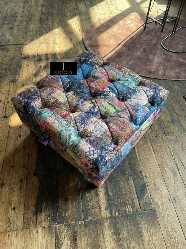 ISTOOLS Premium Handmade Damask Multicolour Storage Ottoman Bench – UK Storage Seat & Coffee Table