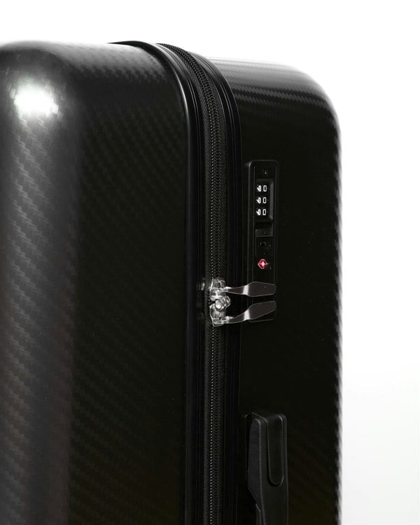 Crosshatch Escapade Embossed Suitcase 3pk Charcoal
