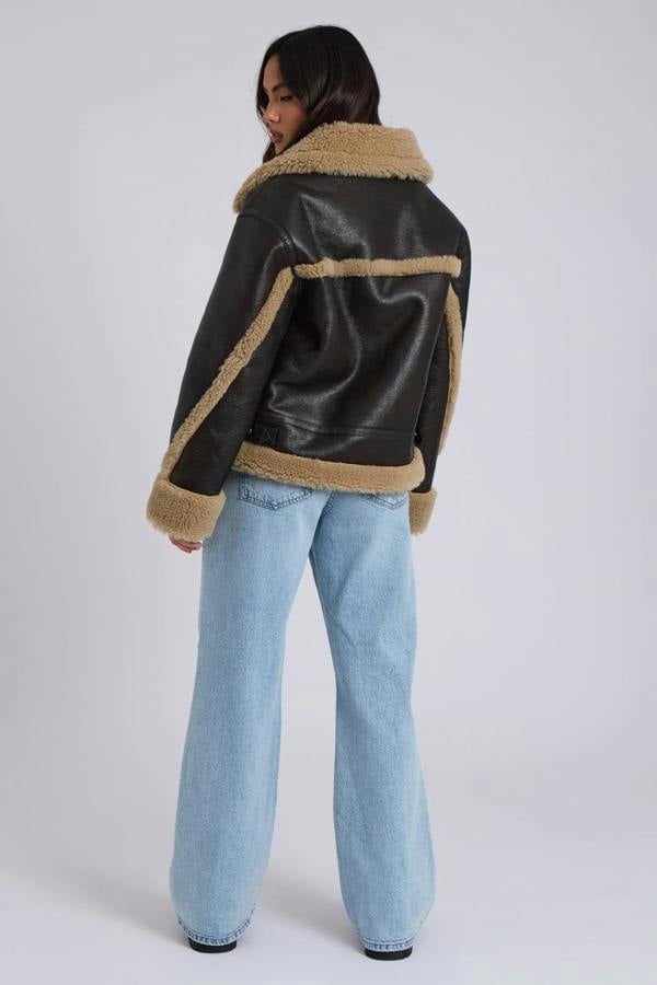 Urban Bliss Borg Trim Bonded Aviator