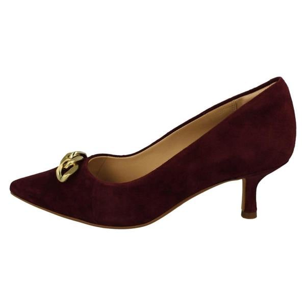 Clarks Ladies Clarks Chain Detailed Kitten Heeled Shoes Violet55 Trim