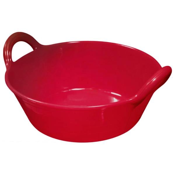 KetoBarrow Skip feed bucket feeder in red integrated handles flexible rubber pet animal horse