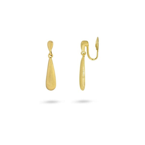 Gold Trip Brushed Gold Drop Clip On Earrings