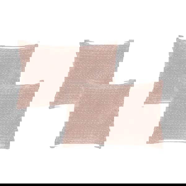 Bianca Attica Velvet Embroidered Pillow sham Pair Pink