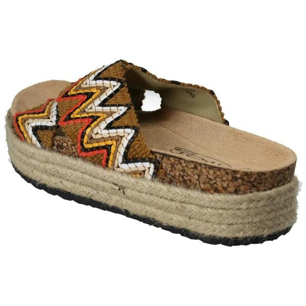Spot On Ladies Spot On Platform Cross Over Strap Mule