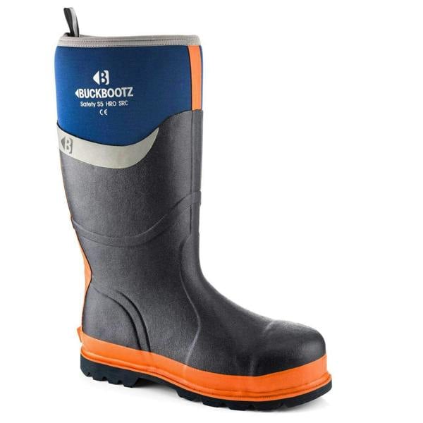 Buckbootz BBZ6000 Mens Safety Waterproof Steel Toe/Midsole Wellington Wellies, a durable waterproof steel toe safety boot with midsole, designed for industrial and outdoor use.