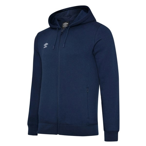 Umbro Kids Club Leisure Full Zip Drawstring Hoodie - Navy/White