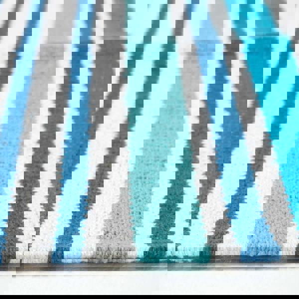 HOMESCAPES Striped Cotton Modern Rug Scandinavian Style