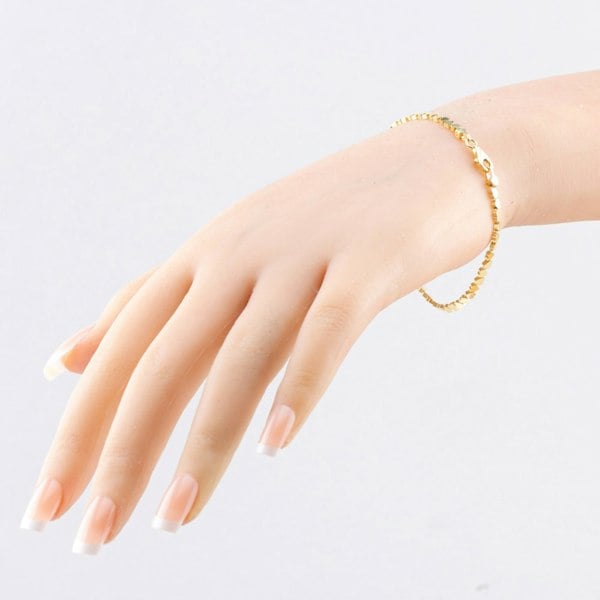 T. H. Baker 9ct Yellow Gold 7.5 Inch Stamped Heart Bracelet HSHB-470-9Y-7.5