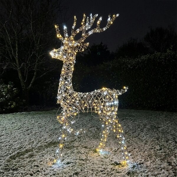 Garden Greatness Illuminated Rattan Stag Figure