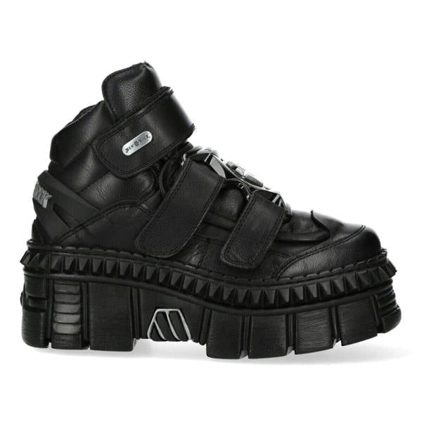 New Rock Metallic Ankle Leather Boots-WALL285-S3