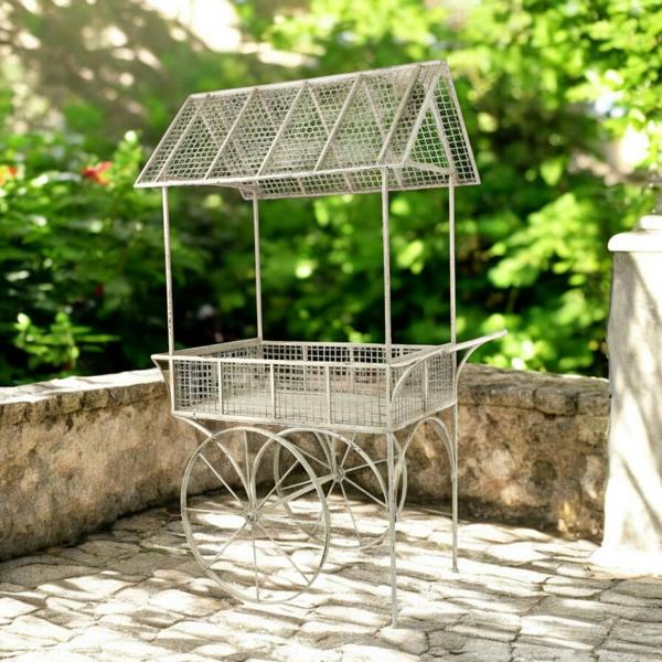 61CM CREAM METAL PLANTER