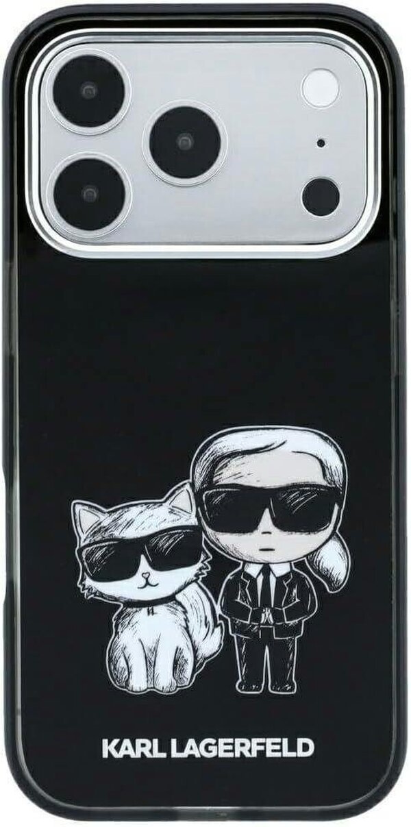 Karl Lagerfeld Smooth PU Leather Case with Sketch Print and MagSafe for iPhone 17/18 Pro 6.3" Black - KLHMP18L6PWKCIDK